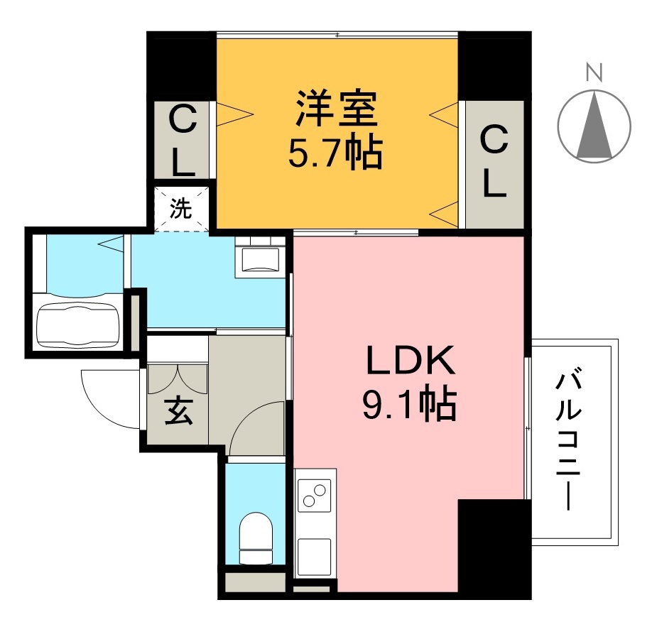 高知駅スクエア 505号室 間取り