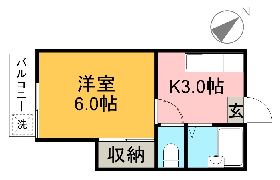 プレステージ桟橋 302号室 間取り