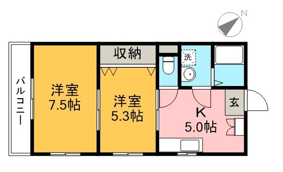 メロディーハイム愛宕山 302号室 間取り