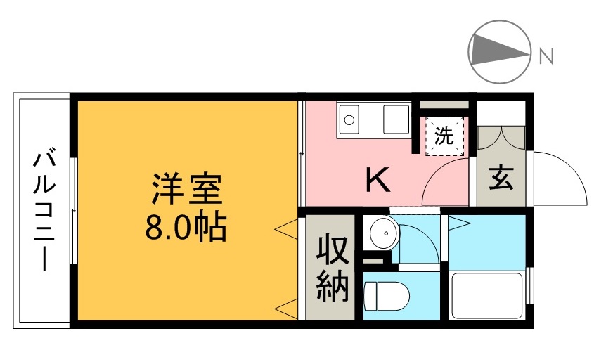 ｋａｎａｄａ　Ａ棟 101号室 間取り