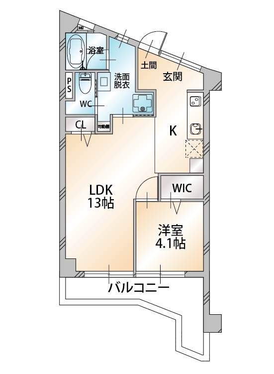 百石ハイツ 403号室 間取り