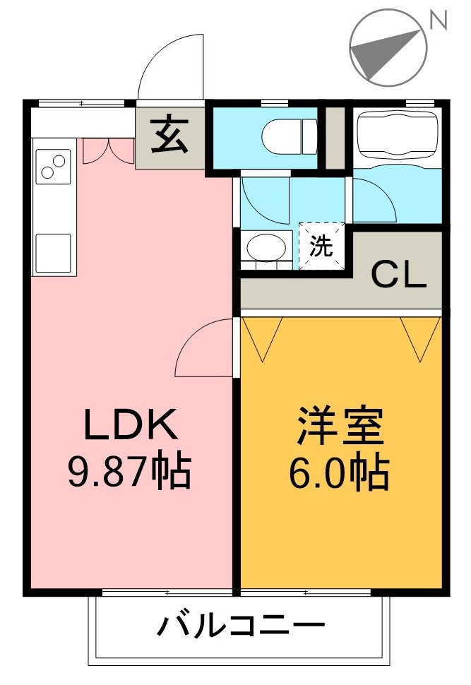 はとがさきハイツⅠ 201号室 間取り