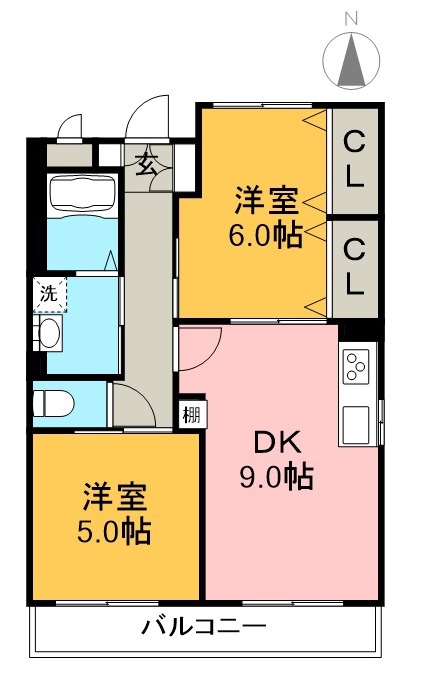 ハイツＫＵＲＡ　Ａ 303号室 間取り