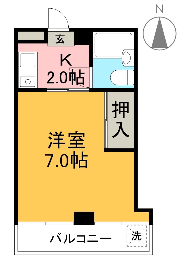 永国寺ハイツ 202号室 間取り