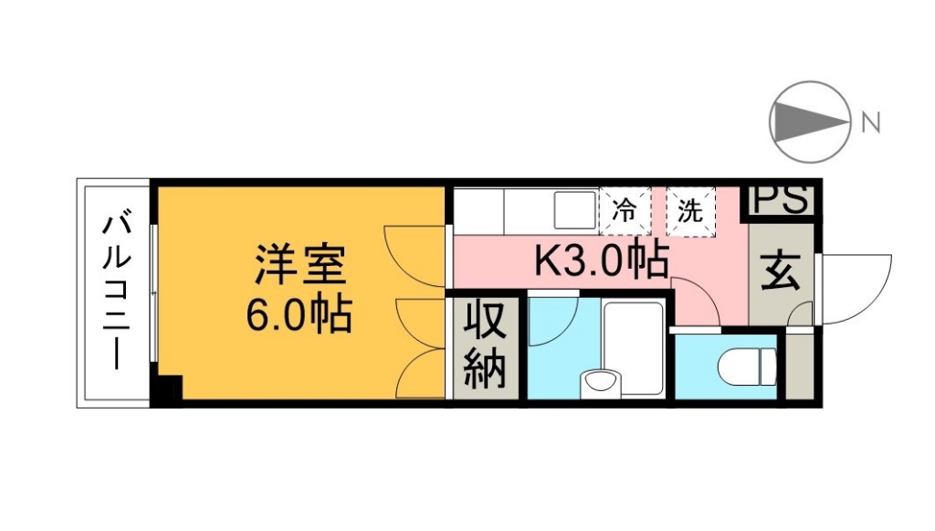 荒川ハイツ 303号室 間取り