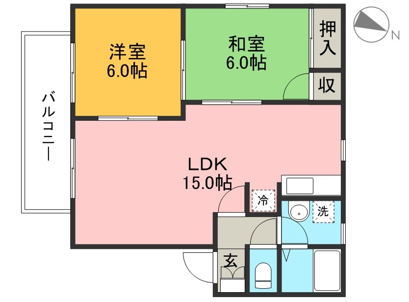 ハイツサバイ　Ｃ棟 202号室 間取り