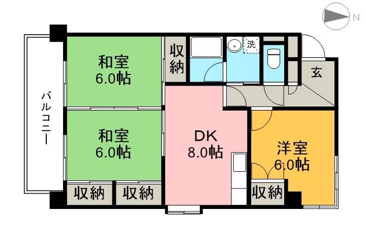 サンハイツ谷村 403号室 間取り