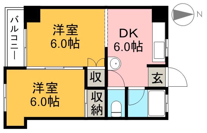 マンション岡 302号室 間取り