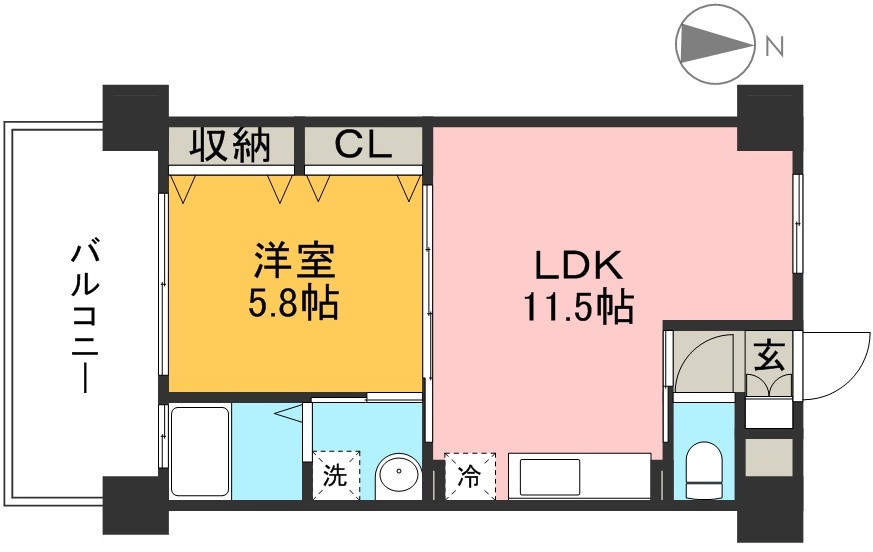 ベルカント札場 105号室 間取り