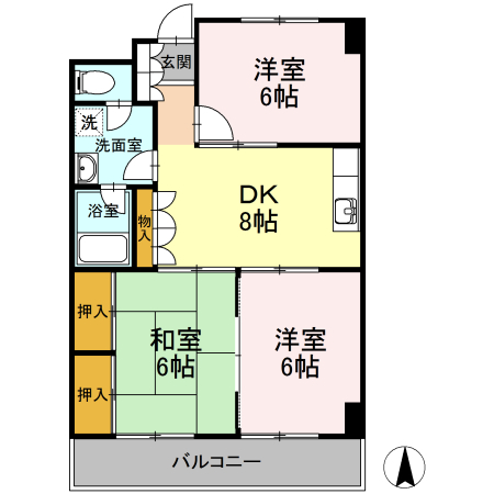 一ツ橋レジデンス 203号室 間取り