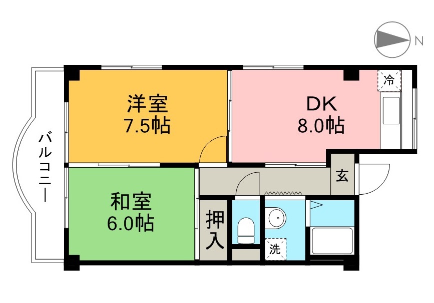 ハイツ　ハピィバリーⅠ　北棟 304号室 間取り