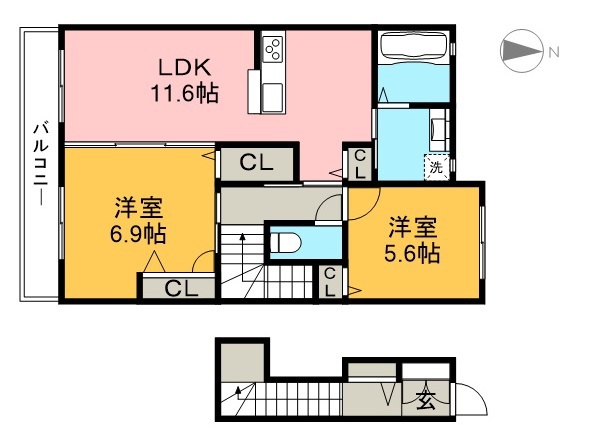 シャーメゾン　ラディア 202号室 間取り