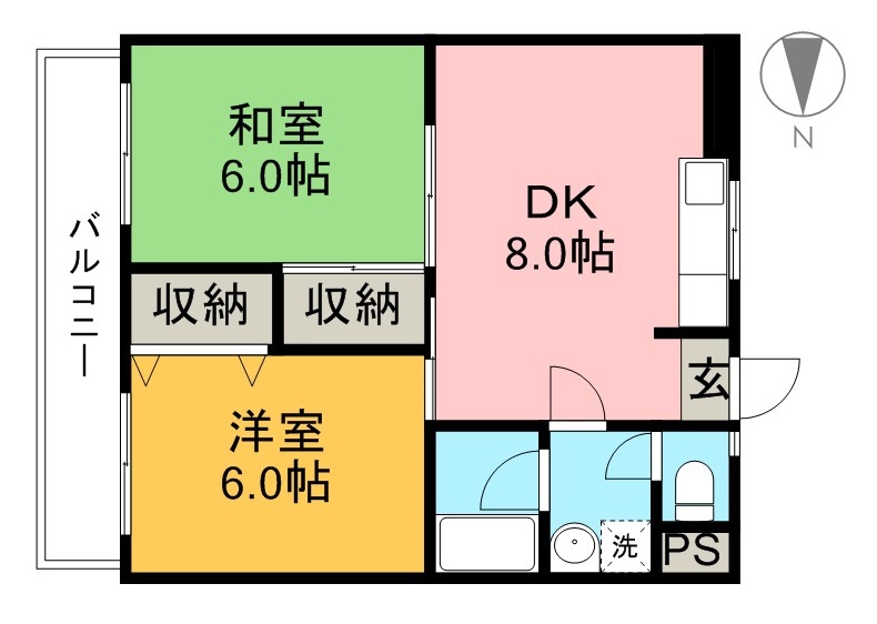 めぞん太陽 102号室 間取り