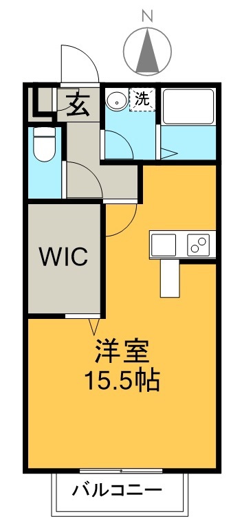 ビーンズ南川添　Ⅱ 102号室 間取り