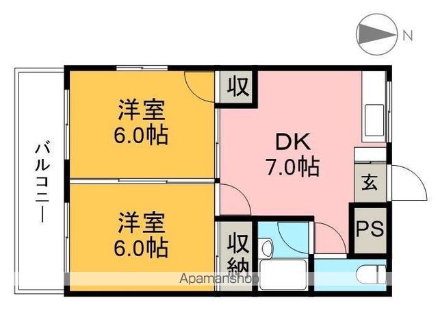 清遠マンション 102号室 間取り