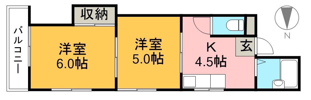 メルシャン越前 201号室 間取り
