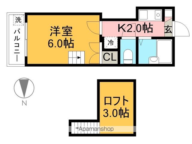 オクトスクエア 206号室 間取り