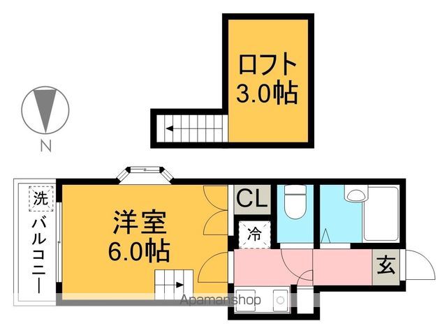 オクトスクエア 201号室 間取り