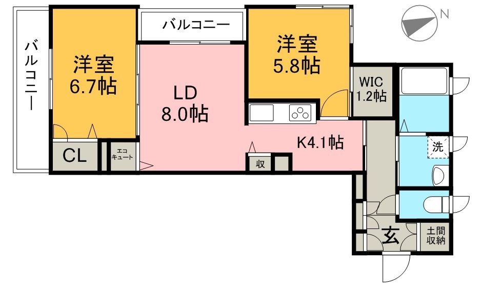 ベレオ舟入 201号室 間取り