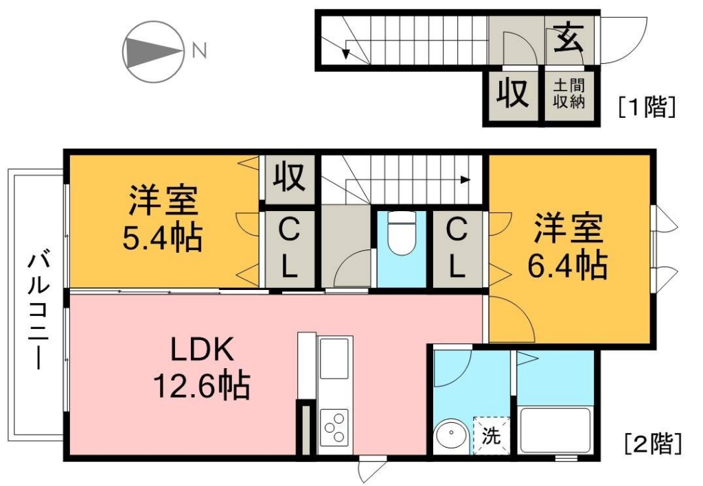 シャーメゾンかすみ　Ａ棟 202号室 間取り