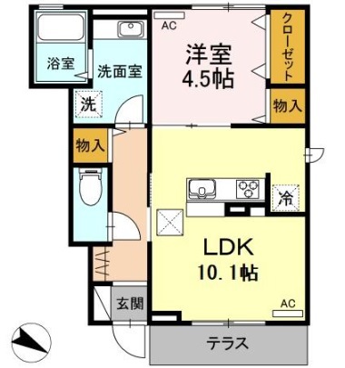 かもべハイム 103号室 間取り