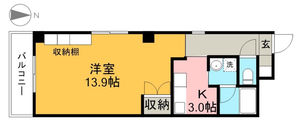 金子橋マンション 206号室 間取り
