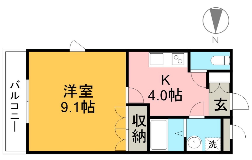 コンフォータブル 205号室 間取り