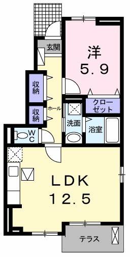 ブローテ　ナベシマ　Ｂ 101号室 間取り
