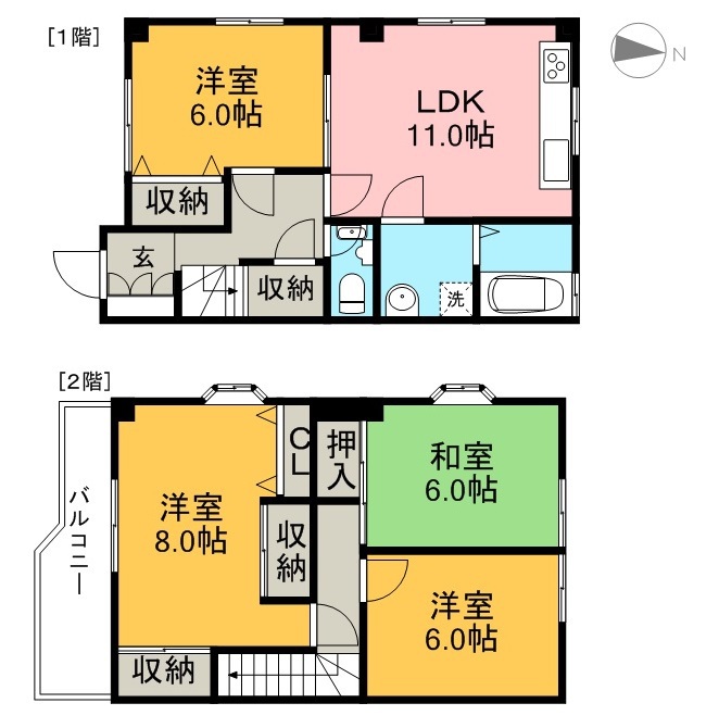 Ｕハイツ A号室 間取り