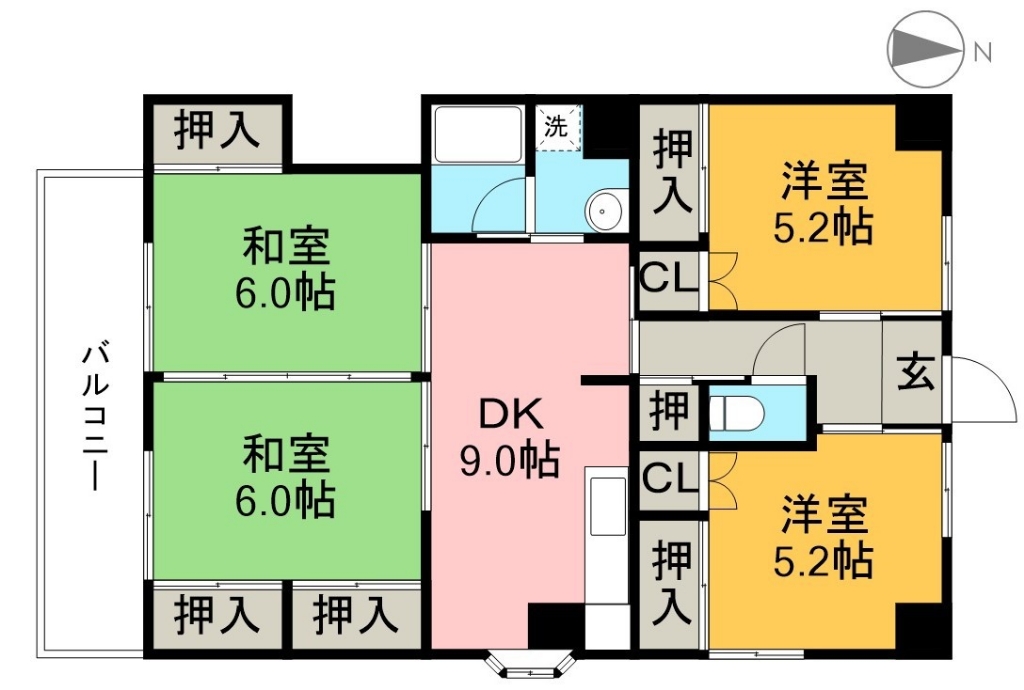 サンハイツ小松 305号室 間取り