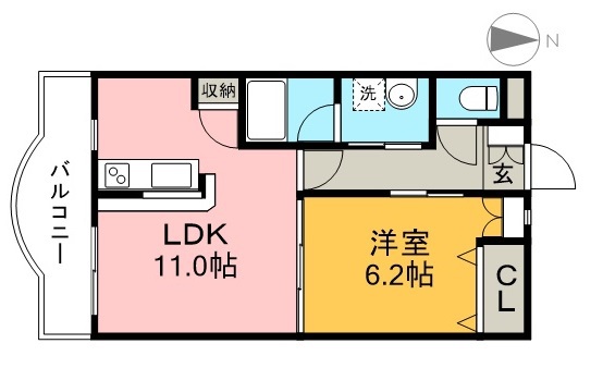 楽住庵 307号室 間取り