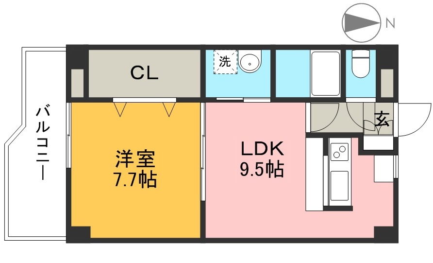 楽住庵 405号室 間取り