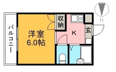 サニーパレス朝倉 503号室 間取り