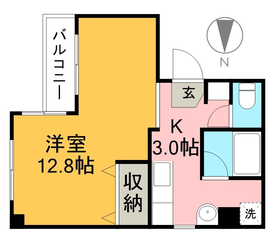 金子橋マンション 505号室 間取り