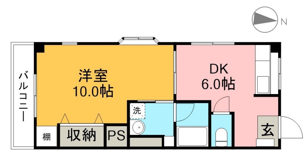 中比島ハイツ 102号室 間取り