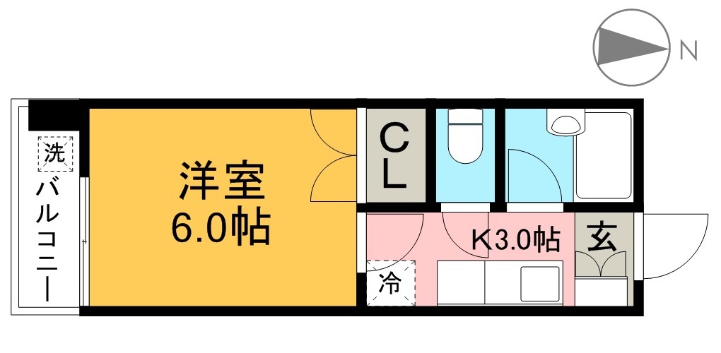 メゾーンあけぼのⅢ 902号室 間取り