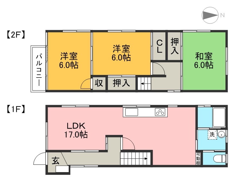 高須新町四丁目貸家　西棟 間取り