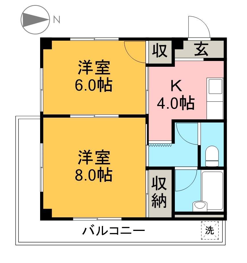 サンフラット 403号室 間取り