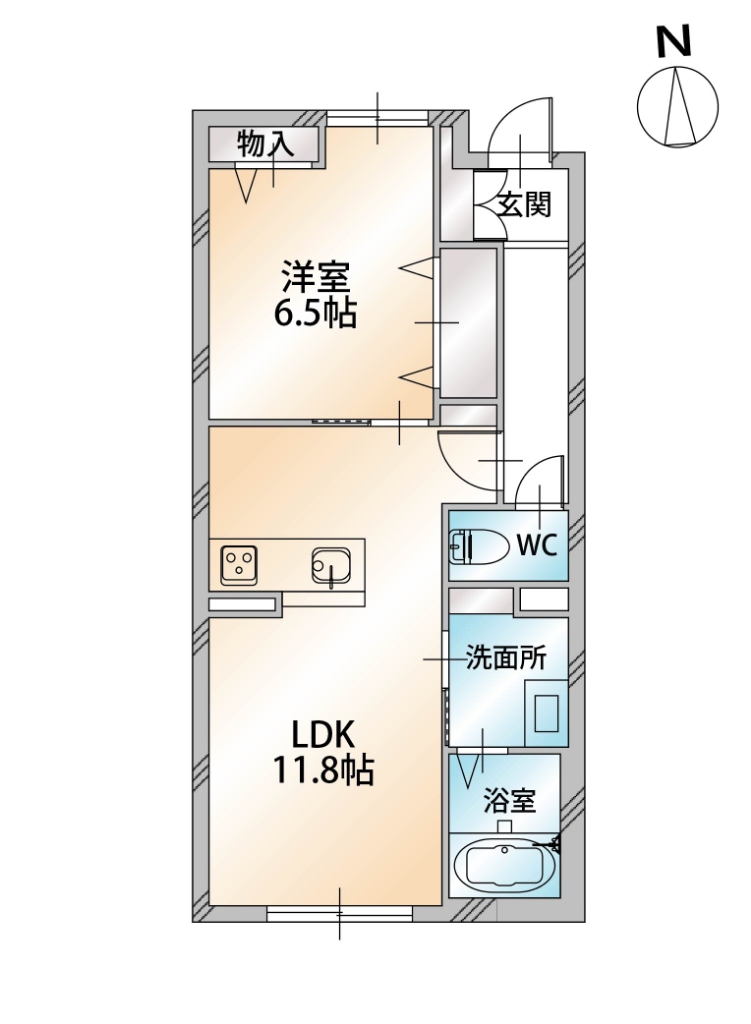 Ｂｅｌ　Ｌａｐｉｓ 102号室 間取り