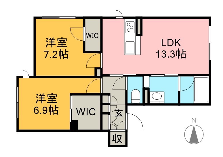 シャーメゾン　四季彩 102号室 間取り