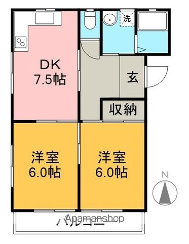 オルテンハウスⅢ 202号室 間取り