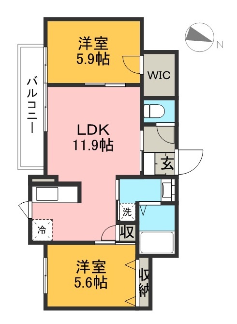 ベレオ　リラフォートⅠ 202号室 間取り