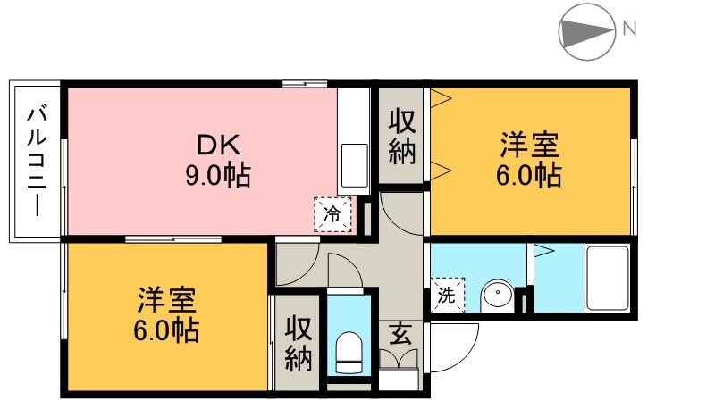 セジュール妙見　Ｂ棟 103号室 間取り
