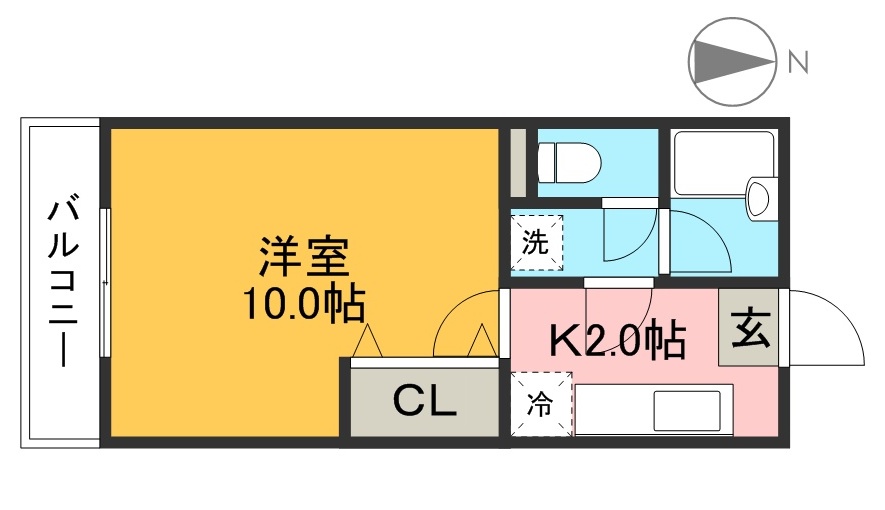 竹之内マンションⅡ 303号室 間取り