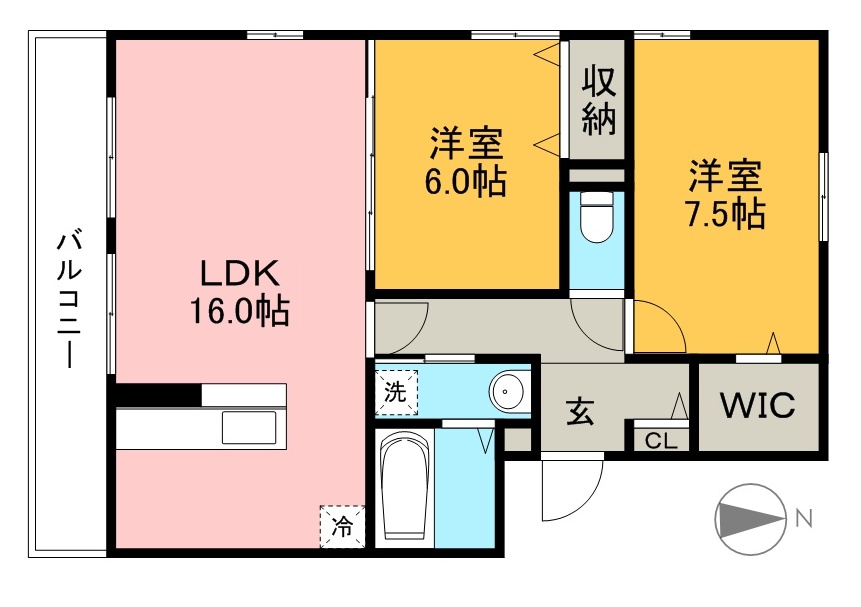 アムール 205号室 間取り