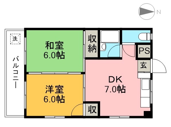清遠マンション 201号室 間取り