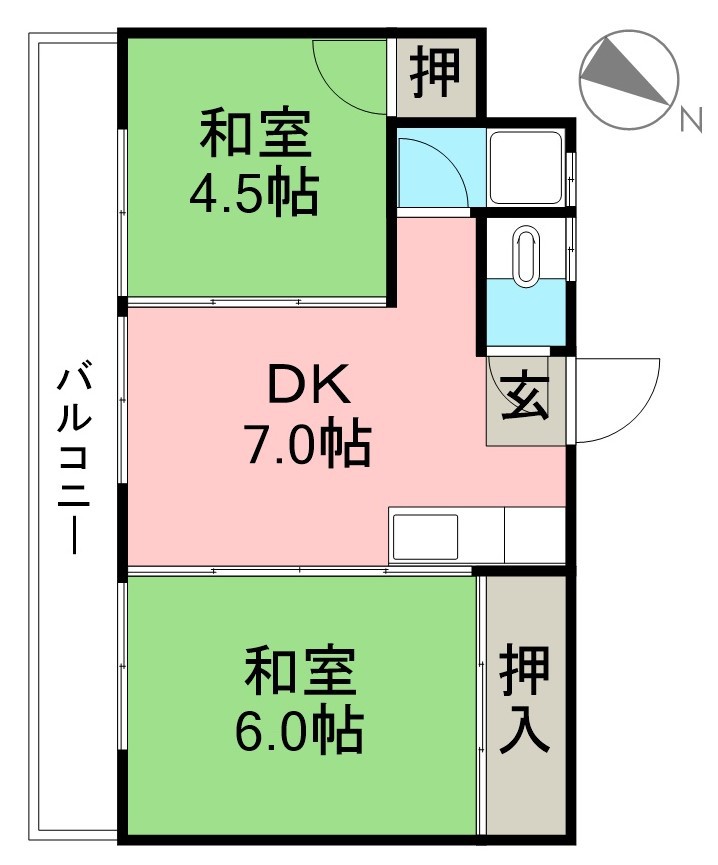 Ｒ　ｓｉｄｅ 201号室 間取り