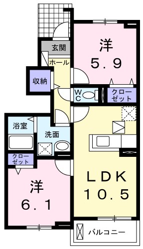 プリート南国　Ｂ 103号室 間取り