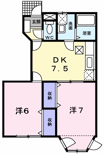 ラ・フォ－レ　緑ヶ丘　Ｉ 102号室 間取り