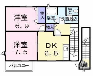 カーサ　エレガンテ　Ａ 201号室 間取り